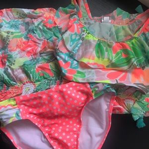 3 piece bikini and coverup set.